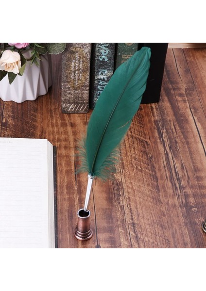 C Tarzı Vintage Tüy Tüy Divit Kalem Tutucu Metal Dolma Kalemler Standı Ofis Okul Malzemeleri Kırtasiye Öğrenci Hediye (Yurt Dışından) fiyatları