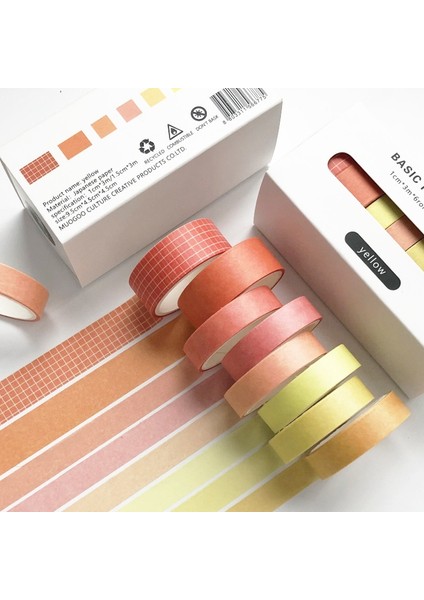 No.4 Tarzı 8rollsset Düz Renk Washi Bant Diy Dekorasyon Scrapbooking Maskeleme Bandı Yapışkan Bant Sticker Kırtasiye Kevin & Sasa Crafts Tarafından (Yurt Dışından)