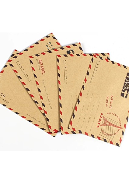 BYRANDOM10PCS Tarzı ve Iş Davetiyeleri Için Vintage Kraft Kağıt Zarflar Kartpostal Mektup Cüzdan Hediye Için Zarf Hava Posta Kırtasiye (Yurt Dışından) modelleri