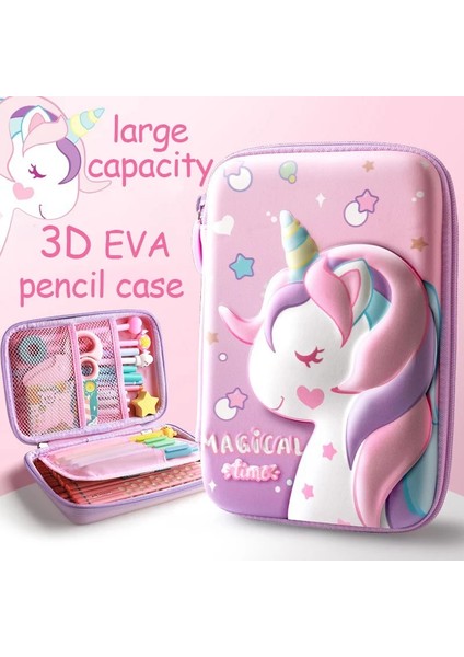 Denizkızı-Küçük Tarzı 3D Kalem Kutusu 3 Katmanlı Eva Kawaii Karikatür Büyük Kapasiteli Su Geçirmez Kapak Okul Kalem Çantası Okul Malzemeleri Kırtasiye Hediye Kutusu (Yurt Dışından) fiyatları