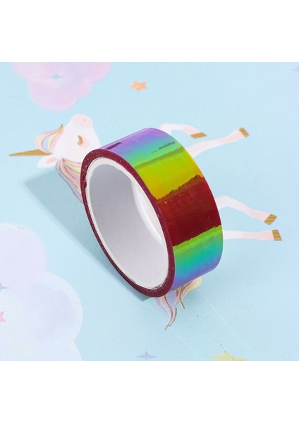 Meihong Tarzı 5m Lazer Glitter Washi Bant Dekoratif Yapıştırıcı Maskeleme Scrapbooking Kız Albümü Kırtasiye Bant Kırtasiye Çıkartmaları Fotoğraf Günlüğü (Yurt Dışından)