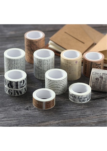 Ben Stil Retro Washi Bant Seti Vintage Dekorasyon Scrapbooking Maskeleme Wasitape Dekoratif Yıkama Mermi Günlüğü Whasi Decorada Çıkartmaları (Yurt Dışından) fırsatları