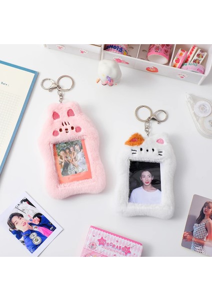 Kedi Tarzı Kawaii Peluş Fotocard Tutucu Kolye Sevimli Tavşan Sevgilisi Idol Kart Sahipleri Otobüs Kartı Proect Kollu Kapak (Yurt Dışından) fırsatları