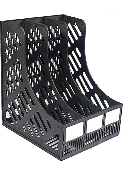 Siyah Stil 3 Bölüm Dergi Dosya Standı Tutucu Masası Dosya Klasörü Ofis Masaüstü Organizatör Kitap Ayracı Kitap Uçları Standı Tutucu Raf Bookrack (Yurt Dışından)