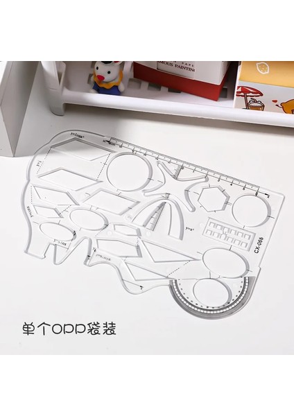 Yumuşak Stil Çok Fonksiyonlu Geometrik Cetvel Geometrik Çizim Şablonu Okul Öğrenci Ofis Mimarisi Için Ölçme Aracı Ölçme Kuralı (Yurt Dışından)