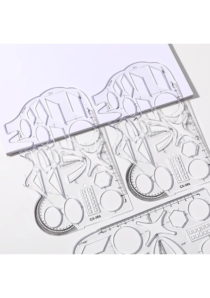 Yumuşak Stil Çok Fonksiyonlu Geometrik Cetvel Geometrik Çizim Şablonu Okul Öğrenci Ofis Mimarisi Için Ölçme Aracı Ölçme Kuralı (Yurt Dışından) indirimleri