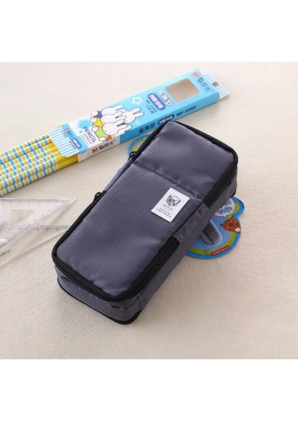 Gri Tarzı Kore Çok Fonksiyonlu Okul Kalem Kutusu ve Çantaları Erkekler ve Kızlar Için Büyük Kapasiteli Kalem Perde Kutusu Çocuklar Hediye Kırtasiye Malzemeleri (Yurt Dışından)