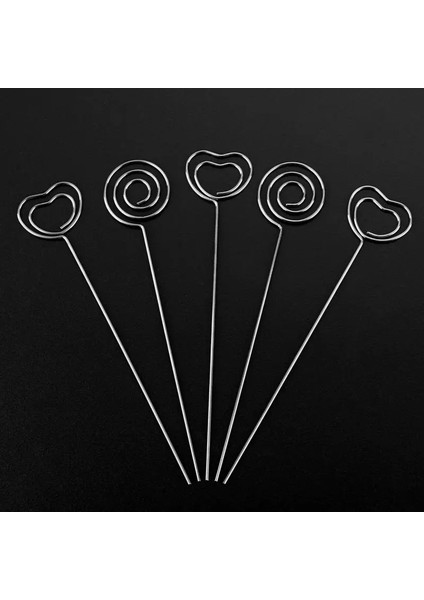 Gümüş Tarzı 60 Parça Metal Teller Not Klipsi Not Kartı Sahipleri Masa Numarası Klip Fotoğraf Düğün Pastası Dekoru Için Standı, Yuvarlak ve Kalp (Yurt Dışından) indirimleri