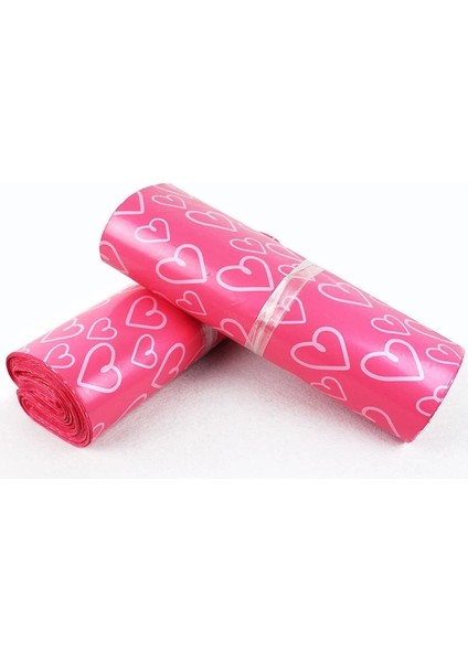 Pembe 25X35CM Stili K Kalp Desenli Kendinden Yapışkanlı Ayakkabı Torbası G Torbalar Mat Malzeme Zarf Postası Posta Çantası Paketleme Torbaları (Yurt Dışından)