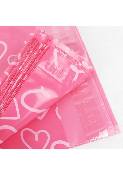 Pembe 25X35CM Stili K Kalp Desenli Kendinden Yapışkanlı Ayakkabı Torbası G Torbalar Mat Malzeme Zarf Postası Posta Çantası Paketleme Torbaları (Yurt Dışından)