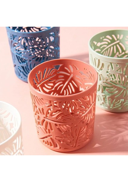 Kırmızı Stil Ofis Okul Malzemeleri Için Kalem Kalemlik Silindir Kırtasiye Depolama Organizatör Konteyner Iskandinav Içi Boş Çiçek Makyaj Fırçası (Yurt Dışından) modelleri