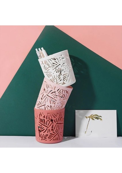 Kırmızı Stil Ofis Okul Malzemeleri Için Kalem Kalemlik Silindir Kırtasiye Depolama Organizatör Konteyner Iskandinav Içi Boş Çiçek Makyaj Fırçası (Yurt Dışından) fırsatları