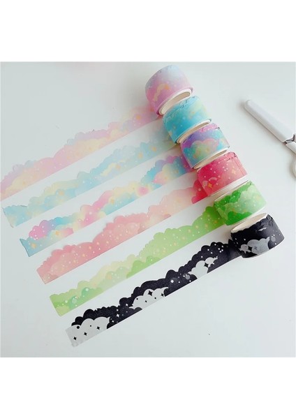 Kırmızı Stil Rüya Degrade Renk Bulutlar Yıldız Washi Bant Yaratıcı Etiket Dıy Sahne Tasarım El Hesabı Dekoratif Bant Kawaii Kırtasiye 5m (Yurt Dışından) fiyatları