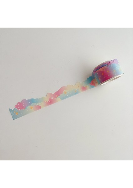 Kırmızı Stil Rüya Degrade Renk Bulutlar Yıldız Washi Bant Yaratıcı Etiket Dıy Sahne Tasarım El Hesabı Dekoratif Bant Kawaii Kırtasiye 5m (Yurt Dışından) fırsatları