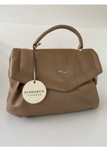 Dıana&co Kapaklı Model El ve Omuz Çantası 35X25 Taupe