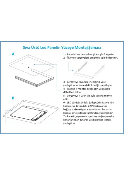 60X60 LED Panel Sıva Üstü Desenli Tekli 46511263SU