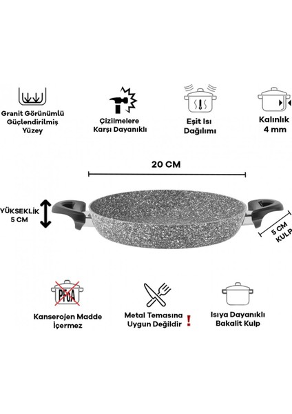 Ultra Granit 2'li Set Tava 26 Cm+ 20 cm