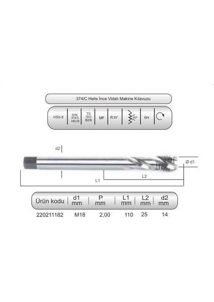 Hsse DIN374/C Helis Mak.klvz. M18X2 (6h)
