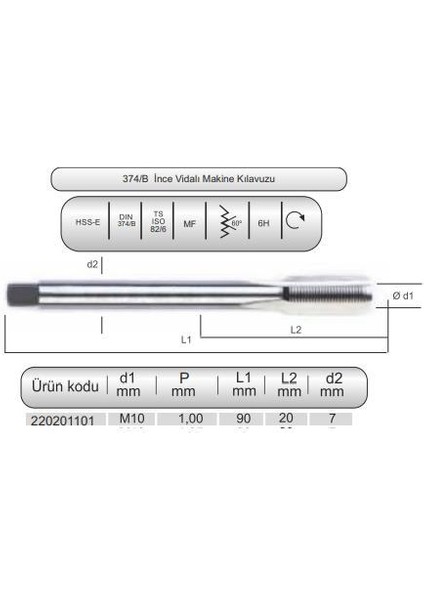Hsse DIN374/B Mak.klvz. M10X1 (6h)