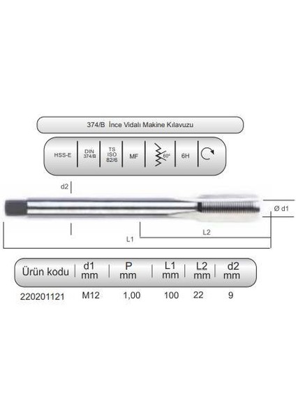 Hsse DIN374/B Mak.klvz. M12X1 (6h)