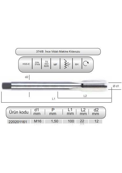 Hsse DIN374/B Mak.klvz. M16X1,5 (6h)