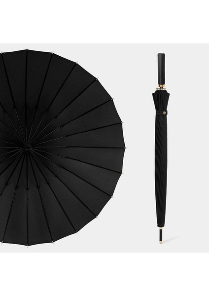 24 Fiber Kemik Uzun Saplı Şemsiye Kalın Şemsiye Bezi Otomatik Tip (Yurt Dışından)