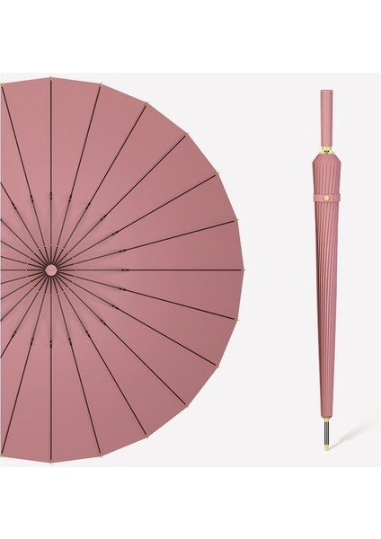 24 Fiber Kemik Uzun Saplı Şemsiye Kalın Şemsiye Bezi Otomatik Tip (Yurt Dışından)