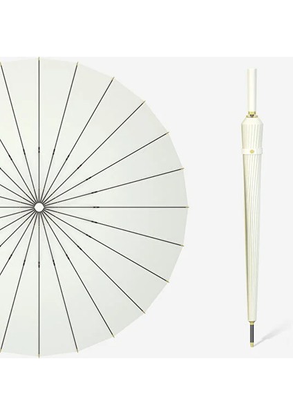 24 Fiber Kemik Uzun Saplı Şemsiye Kalın Şemsiye Bezi Otomatik Tip (Yurt Dışından)