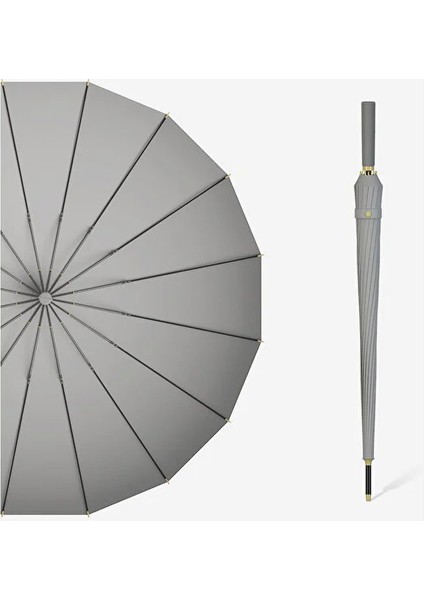 24 Fiber Kemik Uzun Saplı Şemsiye Kalın Şemsiye Bezi Otomatik Tip (Yurt Dışından)