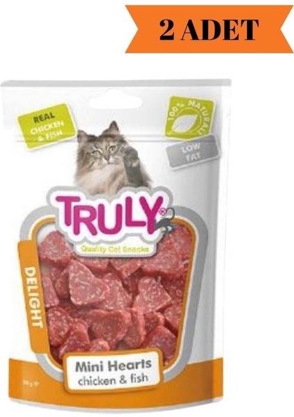 Yumuşak Kedi Ödülü Tavuk-Balık Kalp Şekilli 50 gr x 2 Adet