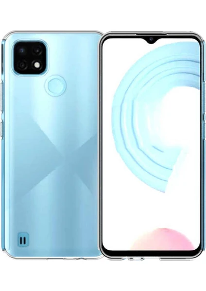 Realme C21 Kılıf Kamera Korumalı Şeffaf Yumuşak Silikon Kılıf