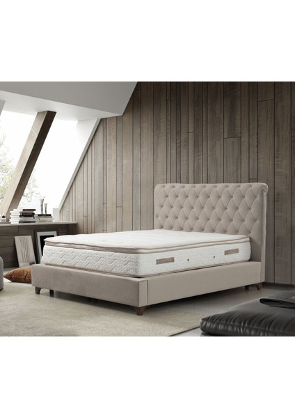 Deluxe Baza+Başlık+Yatak BEJ150X200