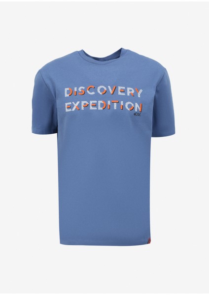 Indigo Erkek Relaxed Baskılı T-Shirt D4SM-TST3269