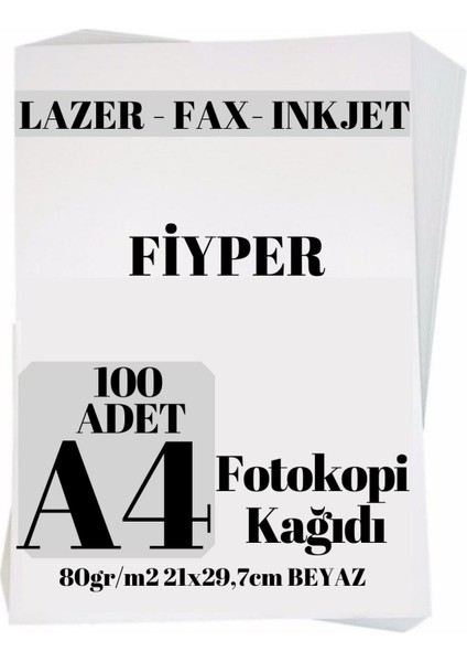 A4 Fotokopi Kağıdı 100'lü ve Renkli Telli Dosya Seti