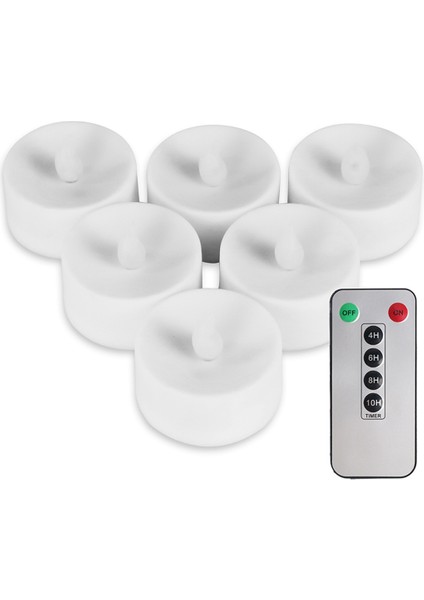 Adet Alevsiz Mumlar Pille Çalışan LED Dekoratif Mumlar Mumlar 6 Tuşlu Zamanlayıcı Uzaktan Kumanda ile LED Mumlar (Yurt Dışından)