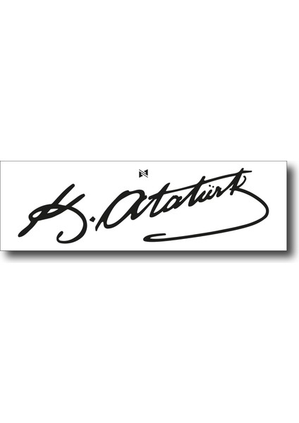 Atatürk Imza Beyaz -2,5x8 cm Mıknatıslı Evrensel Tak Çıkar Dekoratif Aksesuar