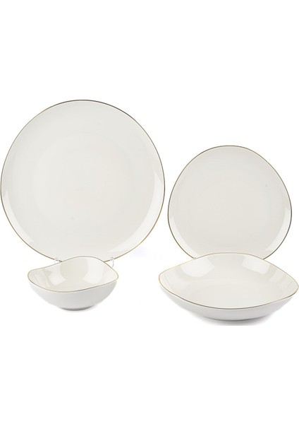 P038.370282 Tringular Gold 24 Parça Yemek Takımı