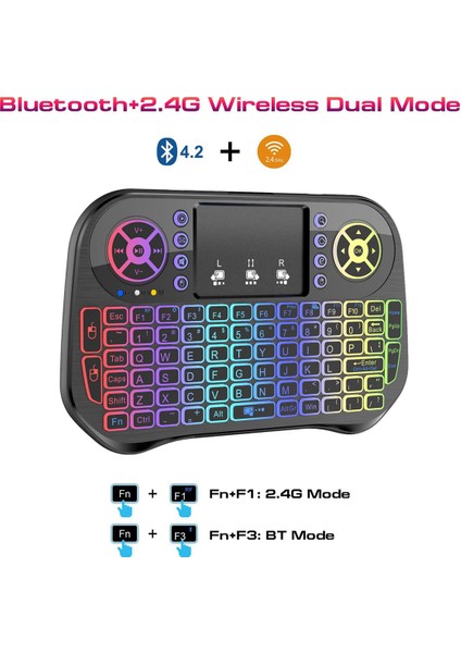 I10 Uçan Hava Fare Mini Klavye Uzaktan Kumanda 2.4g Bluetooth Arka Işık Kızılötesi Öğrenme Aracı Android Tv Kutusu Için (Yurt Dışından)