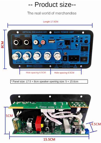 Bluetooth Amplifikatör Kurulu Bt5.0 Yüksek Güçlü Bas Amplifikatör Optik Ses Girişi Karaoke Ses Anakart (Abd Tak) (Yurt Dışından) modelleri