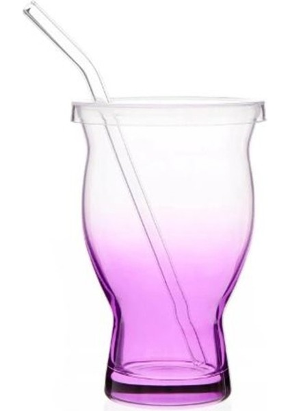 Cam Pipetli Bardak 480 cc Mor