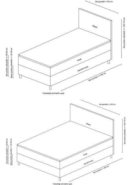 Safir Baza Başlık Pedli Yatak SETI150X200 indirimleri