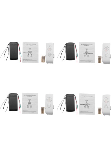 4x Evrensel Tavan Vantilatörü ve Işık Uzaktan Kumanda Seti Zamanlama Kablosuz Anahtarları (Yurt Dışından)