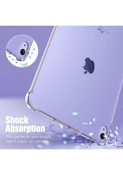 Apple iPad Air 5. Nesil 10.9 (2022) Antishock Köşe Korumalı Şeffaf Shockproof Esnek Kılıf A2588 A2589 A2591 fırsatları