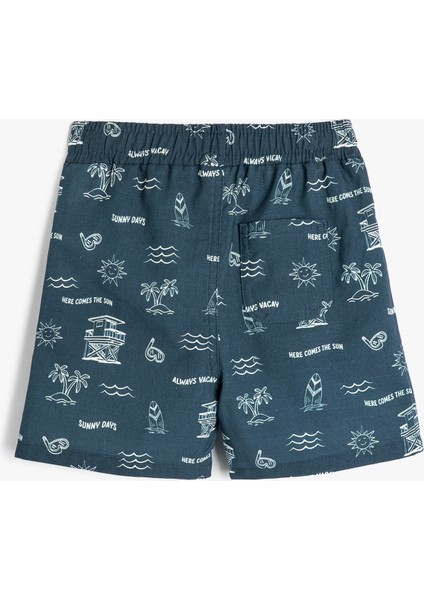 Kısa Şort Cepli Beli Bağlamalı Lastikli Pamuklu fiyatları