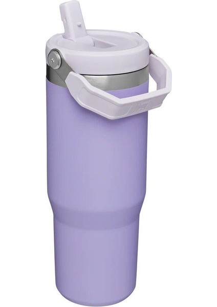 The Iceflow Flip Straw Pipetli Termos Bardak 0,89 Lt-Mor