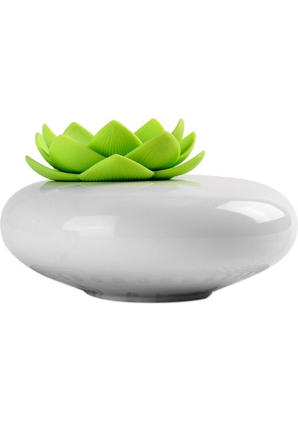 Uçucu Yağ Difüzörü, Ofis Masası Için Kişisel Lotus Nemlendiriciler, Sevimli Lotus USB Soğuk Mist Nemlendirici, Yeşil Çiçek + Beyaz (Yurt Dışından)