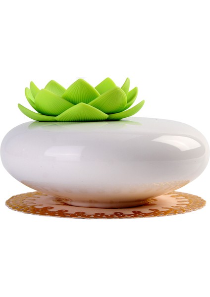 Uçucu Yağ Difüzörü, Ofis Masası Için Kişisel Lotus Nemlendiriciler, Sevimli Lotus USB Soğuk Mist Nemlendirici, Yeşil Çiçek + Beyaz (Yurt Dışından)