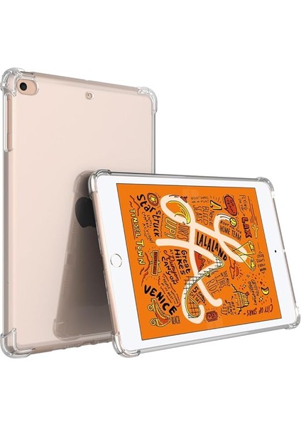 Apple iPad Mini 4 (2015) Antishock Köşe Korumalı Şeffaf Shockproof Esnek Kılıf A1538 A1550