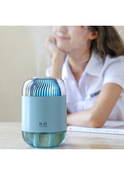 Nemlendirici 1000ML Şarj Edilebilir Çift Spreyli Nemlendiriciler, Gece Işığı ile 4-Sis Modu Ev Ofis Için Hava Nemlendirici -B (Yurt Dışından)