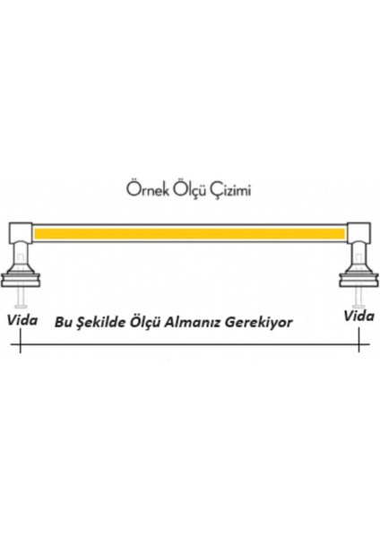 Gözde Mat Siyah Mobilya Dolap Mutfak Çekmece Kulpu 224 mm 1 Adet